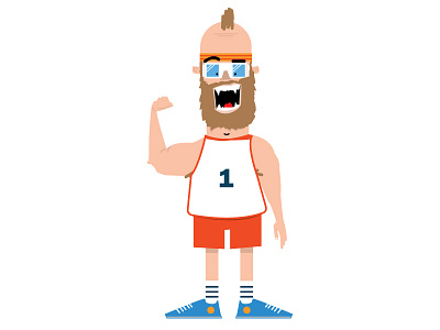 Something for Something beard character design flat fun glasses graphic hipster identity illustration sports vector