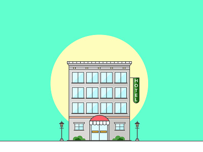 Hotel 🏢 branding building business city flat fun hotel icon illustration logo vector window