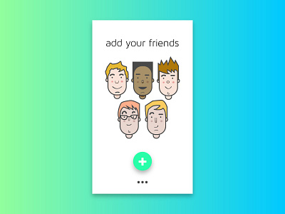 A friend app card character flat gradient illustration interface ios material design minimal mobile ui ux