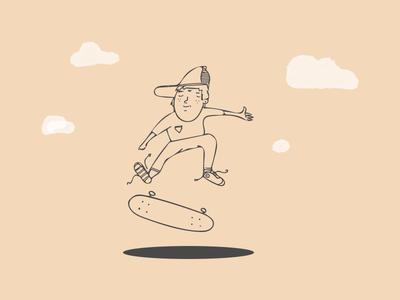 Draw more worry less brush clouds drawing flat fun icon illustration minimal skate texture vector