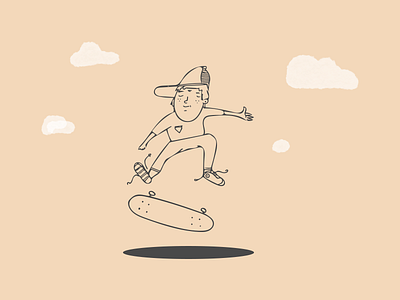 Draw more worry less brush clouds drawing flat fun icon illustration minimal skate texture vector