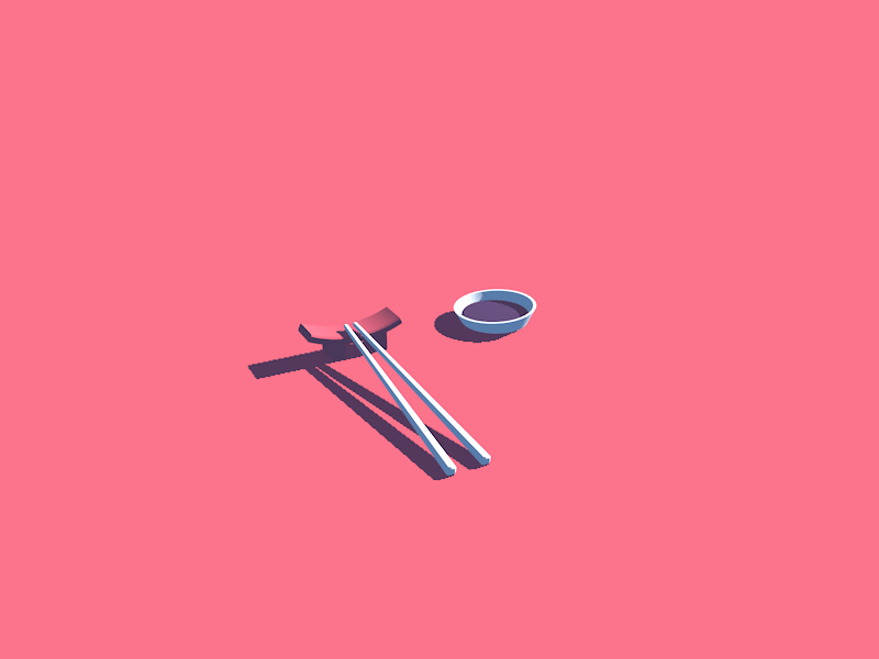 箸 🍣 3d animation branding c4d chopsticks flat fun gif illustration sushi typography vector
