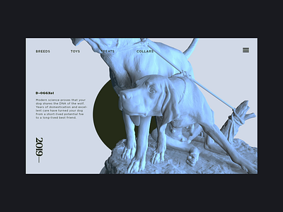 3d Ui Experimentz 3d animation c4d dog motion texture typography ui ux web website