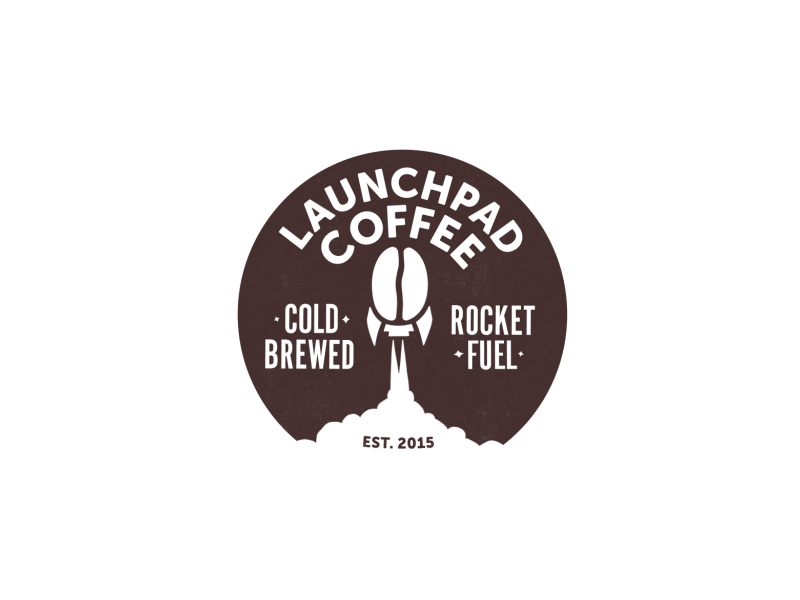 Launchpad Coffee Logo Animation animated animation bean coffee gif launchpad launchpad coffee logo logo animation negative space rocket space