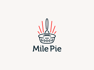 Mile Pie Logo food fork lines logo mile pie