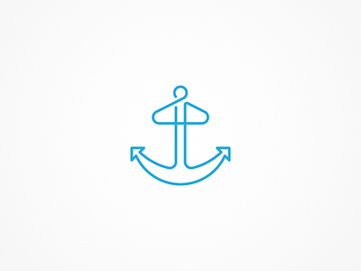 Blue Anchor Logo anchor blue fashion hanger line lines logo