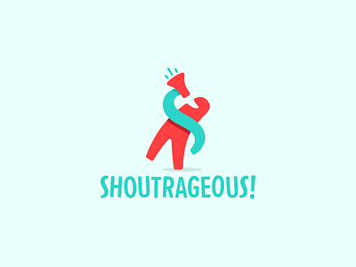 Shoutrageous Logo figure logo loud megaphone s shout shoutrageous