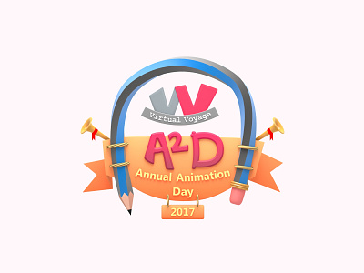 Virtual Voyage A2D Annual Animation Day 2017 Logo 2017 a2d annual animation day a2d annual animation day creative logo design logotype pencil virtual voyage virtual voyage