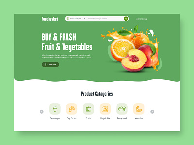 Foodbasket Web UI creative design digital food food app fruit fruits grocery online shop ui ui ux ui design uidesign uiux ux vegitable webdesign website design