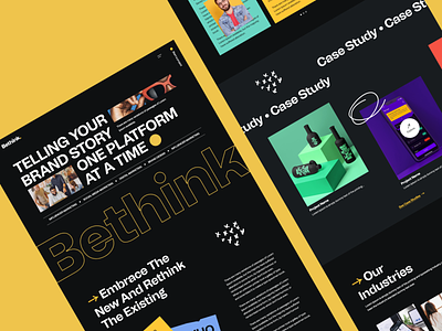 Bethink Agency Home Page UI Design Concept agency company creative design home page landing page praveen solanki prowin studio prowinstudio ui ui ux ui design ui designer uidesign uiux
