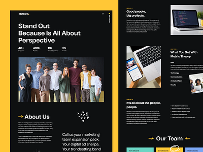 Bethink Agency About Us page UI Design Concept