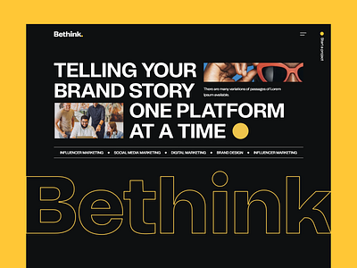 Bethink agency home page banner design concept