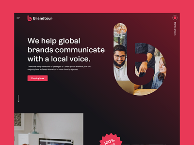 Brandtour home page banner design (bt logo concept)