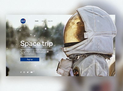 Space trip website - UX/UI landing landing page radolinski space ui ux web web design webdesign website