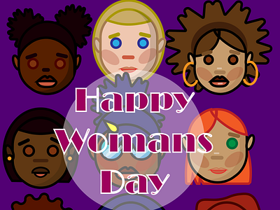 women's day design flat icon illustration type vector