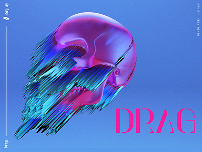 Drag. 3d 3d art 3d artist album art artist blender cover art cycles design displacement drag everydays glass illustration modifier music render skull skull art spikes