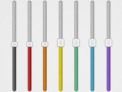 Rainbow-colored Sliders button colors handle knob rainbow slider