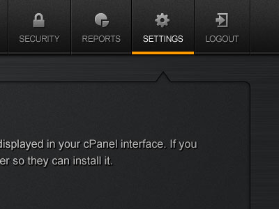 Dark CPANEL Theme Nav