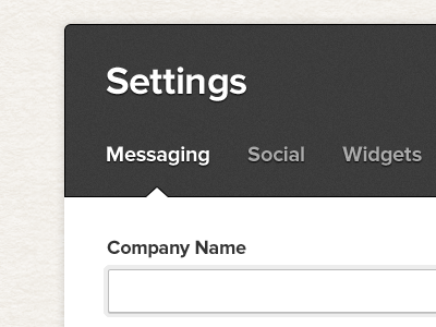 Settings Subnavigation