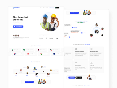 Blue Collar Hiring Platform Landing page design dribbble uidesign uxdesign