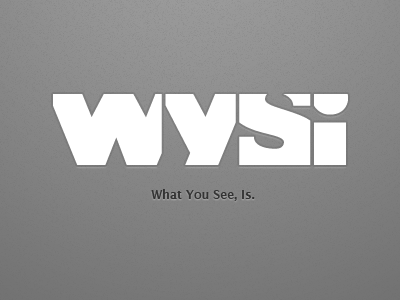 What You See, Is. cropped logo text editor wysiwyg
