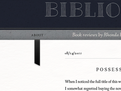 Biblio blog design blue books fanwood texture
