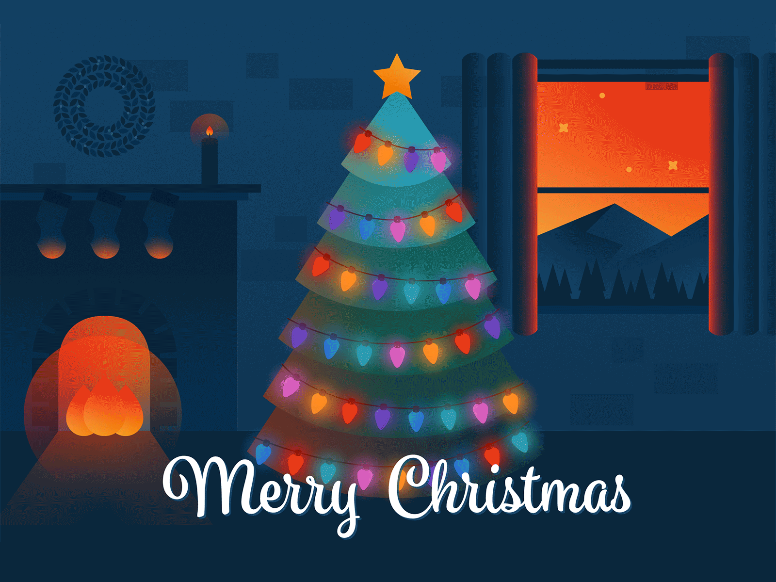 Merry Christmas animation design illustration vector