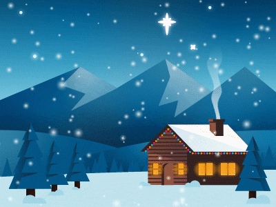 Winter Cabin animation design illustration vector