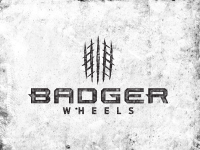 Badger Wheels Logo badger brand concept identity logo scratch texture wheels