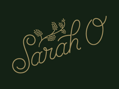 Sarah O branding gold icon lettering logo mark sarah typography