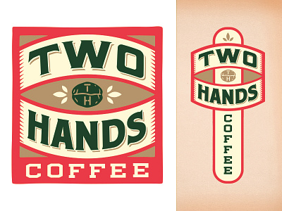 Two Hands Signage branding coffee icon logo neon sign typography