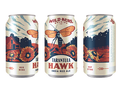 Tarantula Hawk beer branding illustration packaging texture typography