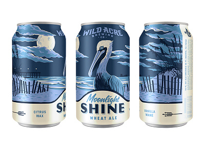 Moonlight Shine beer branding drawing illustration lettering packaging typography