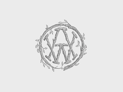 WA Monogram badge icon illustration logo monogram nature tree