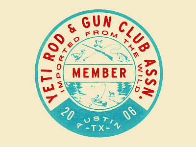 Yeti Rod & Gun badge club fishing hunting illustration outdoors pin