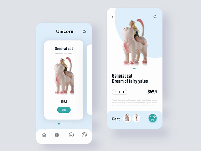 unicorn Ecommerce App ui ux 品牌 应用 设计