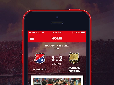 FC Medellín(iPhone App) app application football iphone mobile soccer sport ui ux