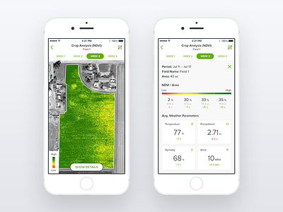 Agriculture Monitoring agriculture analysis crop field ios iphone mobile monitoring nasa space ui ux