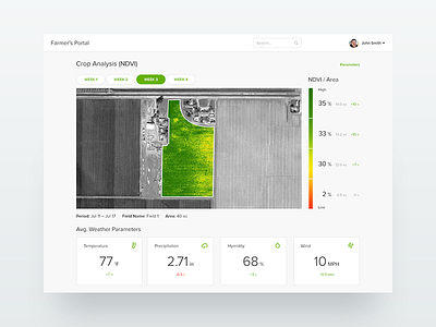 Agriculture Monitoring agriculture analysis app crop field monitoring nasa portal space ui ux web