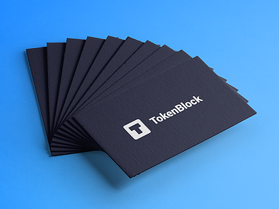 TokenBlock Logo blockchain branding business card crypto emblem flat font icon identity logo logotype mark