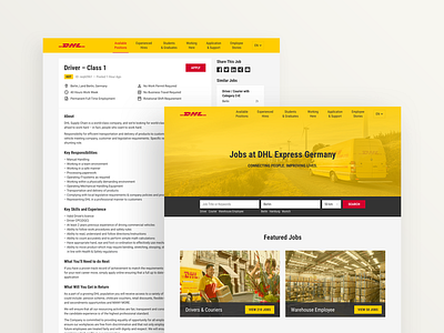 DHL Career Website app career contract delivery design employee employer interface job jobs recruiter recruitment ui ux web work