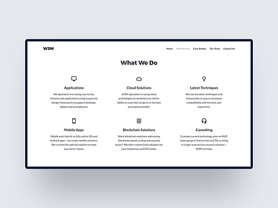 What We Do agency app application concept corporate design digital interface landing page portfolio promo software startup team technology ui ux web white space