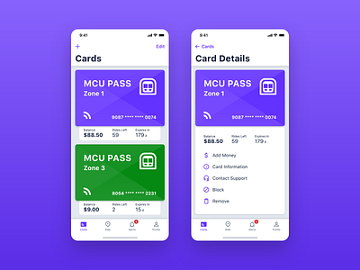 MCU – Cards app application card city design interface ios iphone mobile mobility pass subway ticket transport transportation travel trip ui underground ux