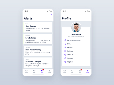 MCU – Alerts and Profile by Sergey Karpuk on Dribbble