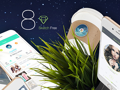 8 FREE for Sketch 3 - Mobile UI Kit