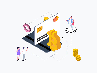 Isometric Graphic Payment Methods bitcoin blockchain coin cryptocurrency ethereum ico isometric methods payment platform token