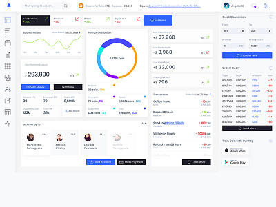 Admin Dashboard Cryptocurrency Wallet admin bank bitcoin blockchain coin cryptocurrency ethereum ico isometric platform token wallet