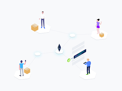 Blockchain Supply Chain Isometric Graphic