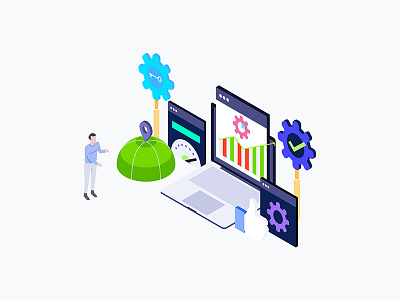 Seo Optimization Isometric Illustration