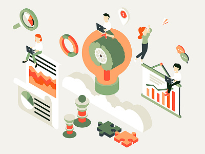 Business Process Isometric Illustration